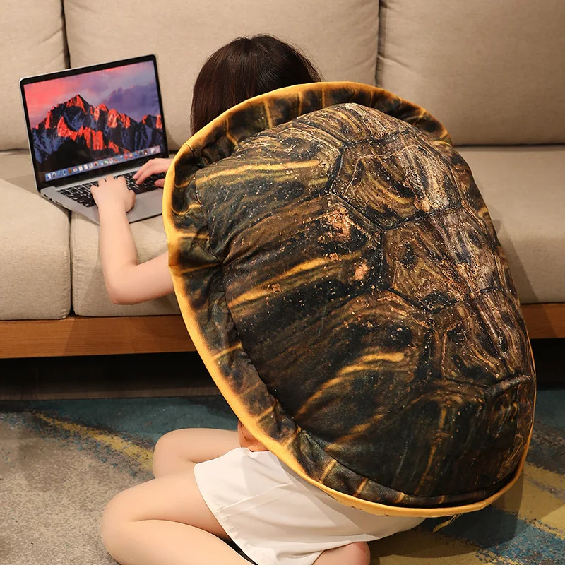 

Turtle shell throw pillow can wear doll plush to play funny Wang Ba turtle shell vest cushion girlfriend