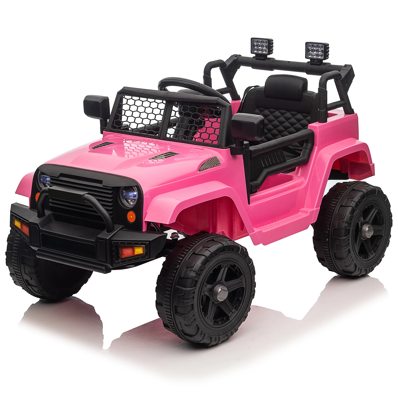 LEADZM Dual Drive 12V 4.5A.h with 2.4G Remote Control Jeep Pink