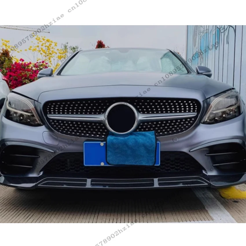 For Mercedes W205 S205 A205 C205 Facelift AMG 2018-2021 Fog Light Canard Front Bumper Splitter Spoiler Exterior Parts Tuning