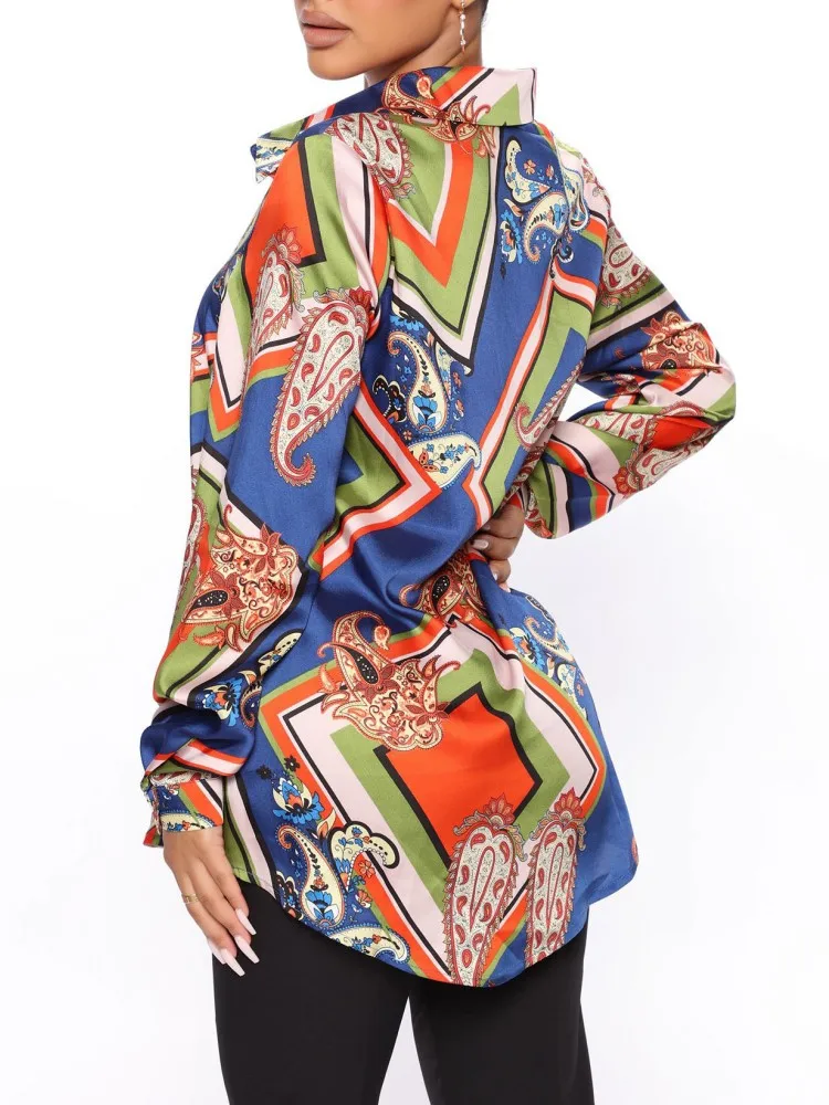 بلوزات نسائية 2025 بلوزة صيفية وخريفية بأكمام طويلة بلوزة نسائية قميص مكتب أنيق للعمل بلوزات علوية Mujer De Moda