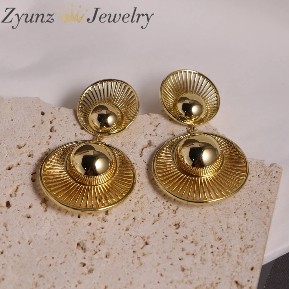 5 Pairs, Charm Flower Large Korean Stud Earrings for Women Gold Color Earrings Fashion Individual Stylish Trendy Jewelry