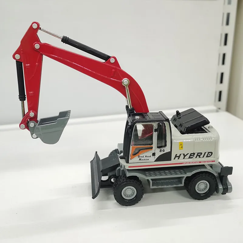 High quality 1:60 alloy excavator engineering vehicle model,simulation wheel excavator toys,children's toys,wholesale