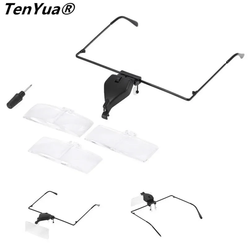 Imagem -06 - Tenyua 1.5x 2.5x 3.5x Lente Lupa Cabeça Lupa Leitura Lupa com Luz Led Óptico Durável Lupa