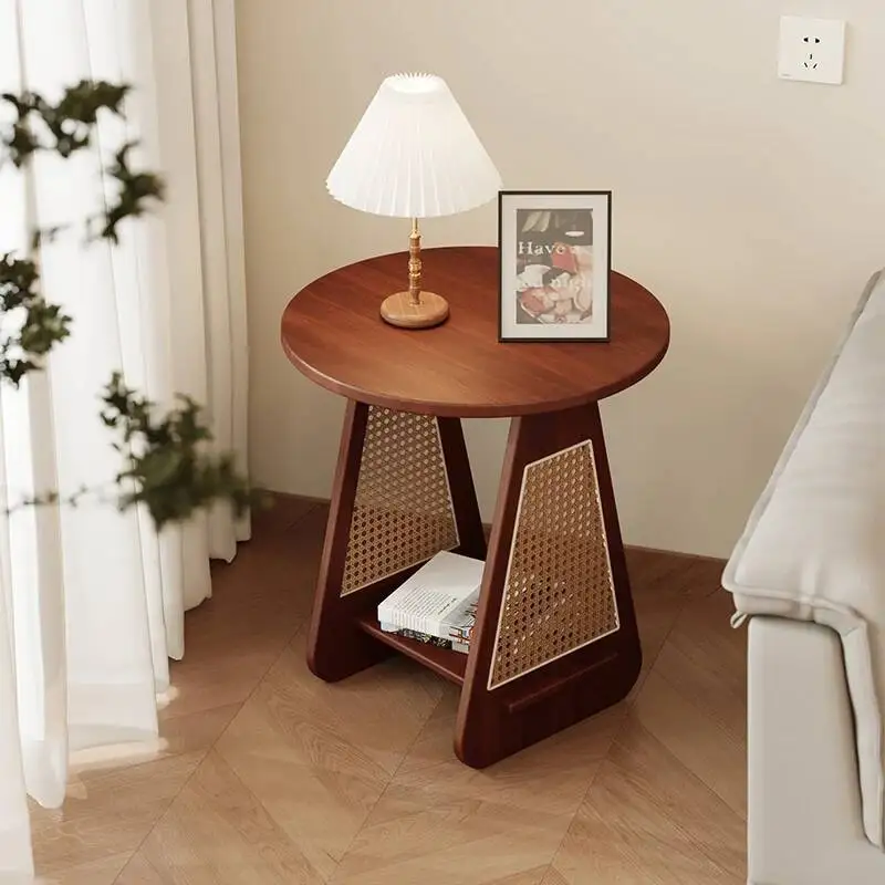 

Wooden Small Side Table Interior Japanese Luxury Nordic Minimalist Standing Coffee Table Aesthetic Meubles Ornaments Home Decor