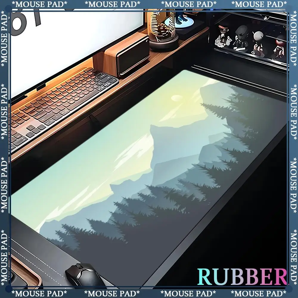 XXL المطاط الغابات العميقة كبيرة ماوس الوسادة النار ماوس الوسادة ألعاب عدم الانزلاق الفن حصيرة مكتبية الكمبيوتر المحمول منصات 90x40 سنتيمتر لوحة المفاتيح الحصير