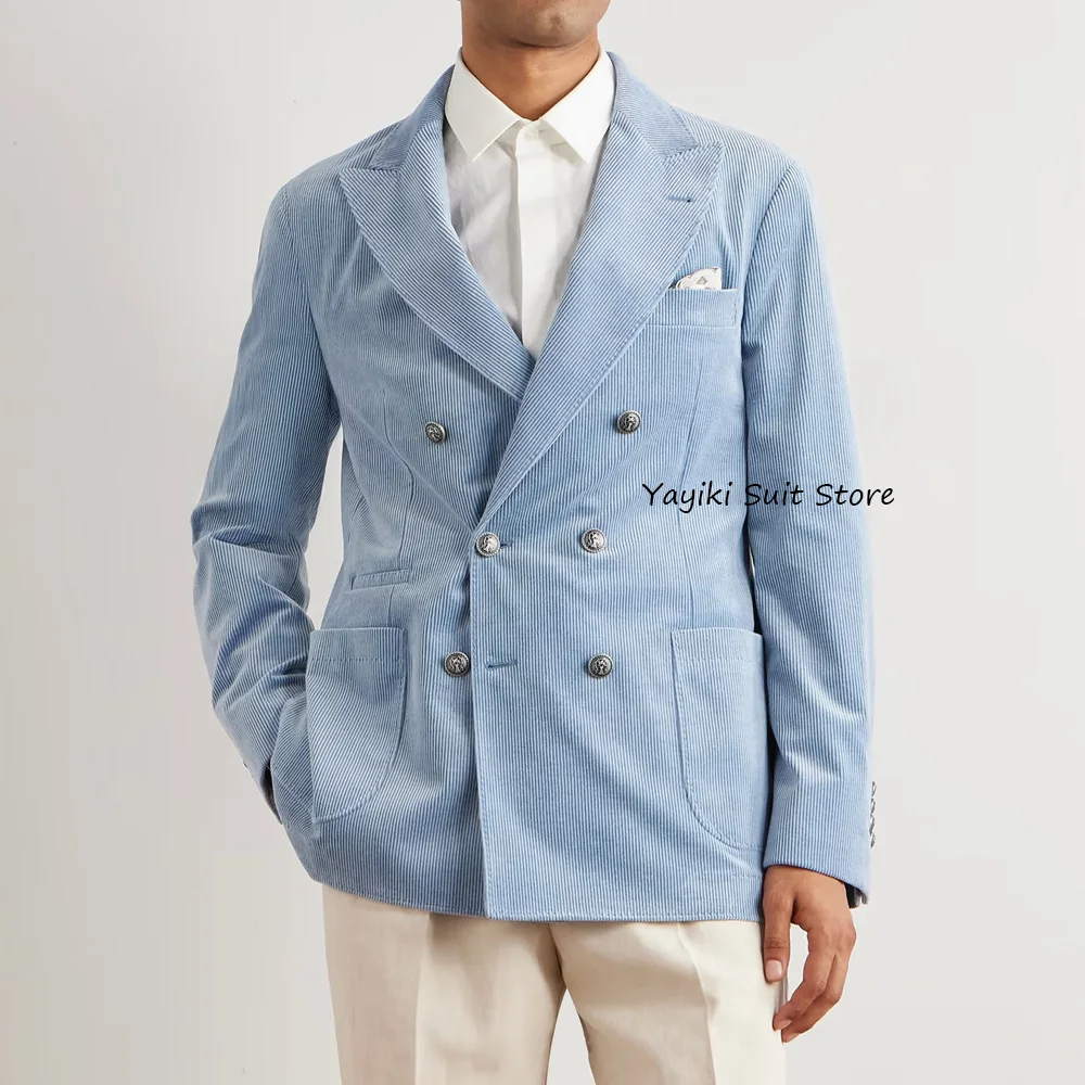 

Мужские куртки высокого качества из вельветовой ткани, мужское социальное пальто, модный костюм с остроконечными лацканами, стильные деловые повседневные городские пиджаки, костюмы