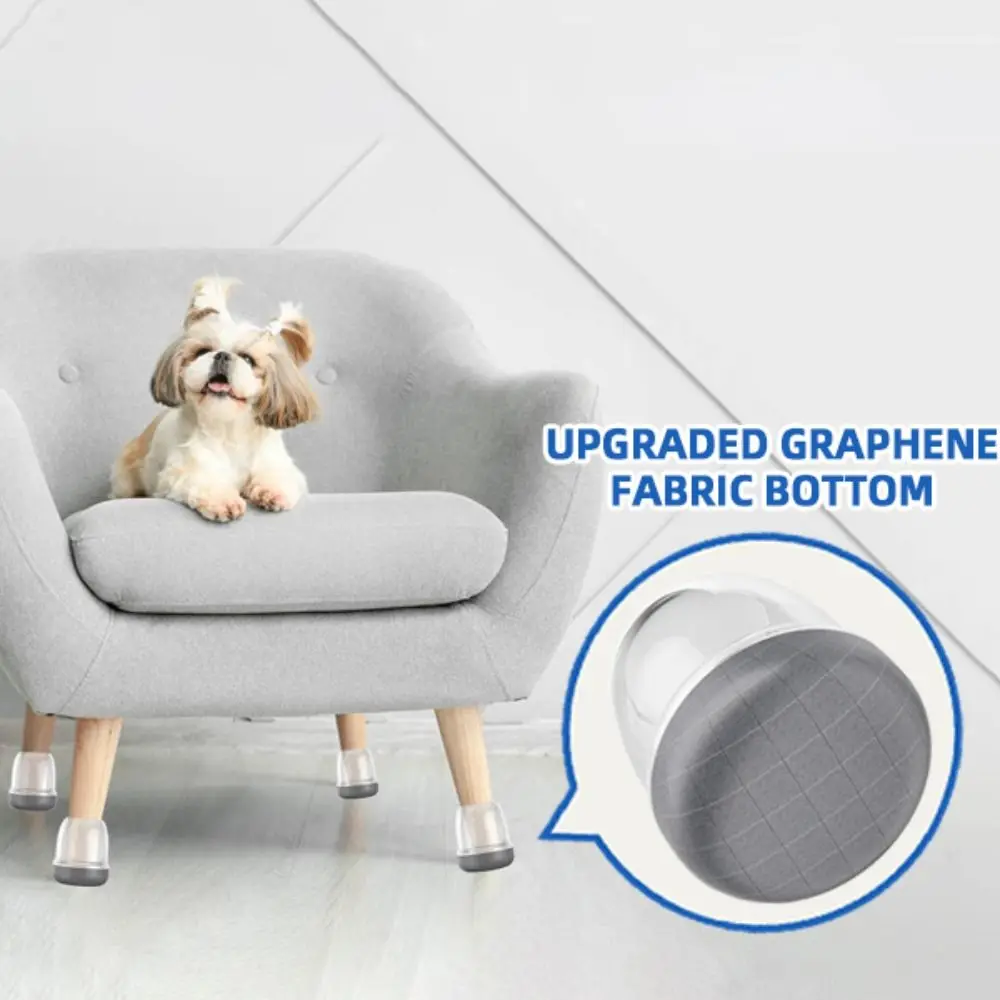 8 Pcs Non-slip Chair Leg Protector Pad Resilient Thickened Furniture Feet Pad Wear-resistant Avoid Sticky Hair Chair Leg Cover