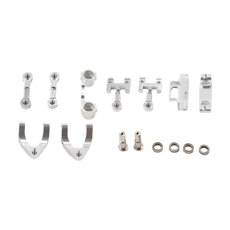 Taza de dirección de Metal, brazo oscilante superior e inferior, bloque de giro deslizante de dirección para asiento WPL D12 1/10 RC, piezas de mejora de coche