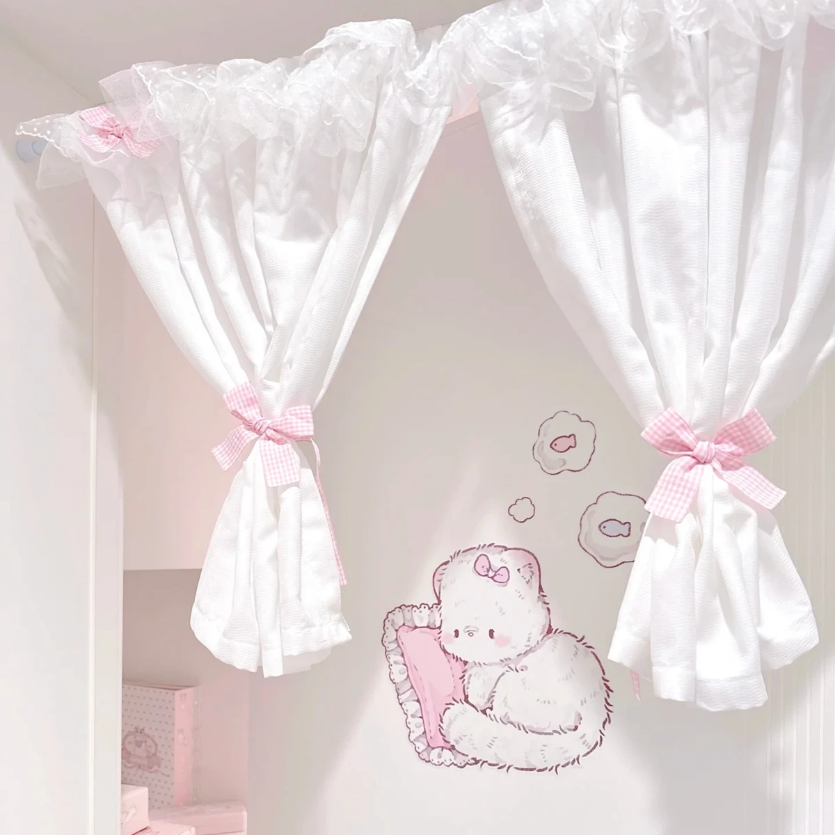 White  Curtains Short Curtain Kitchen Curtains Half-curtain Living Room Decor Door Cafe Window Room Decor Home Supplies 커튼