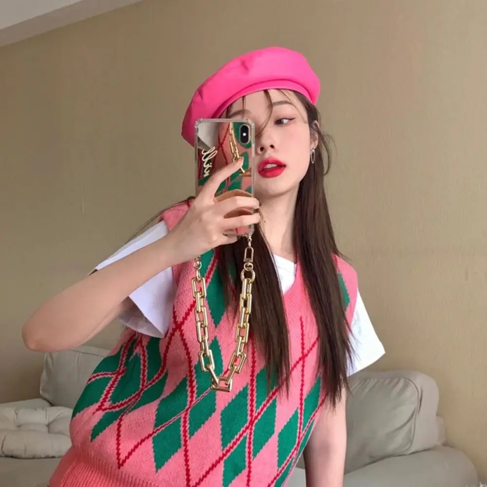 أزياء الصلبة اللون بو القبعات الرجعية النمط البريطاني شقة أعلى الكورية Y2K الرسام قبعة السفر #1