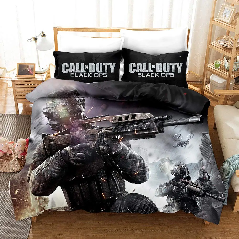 

Game Call of Duty Black Ops Bedding Set Boys Girls Twin Queen Size Duvet Cover Pillowcase Bed Kids Adult Home Textileextile