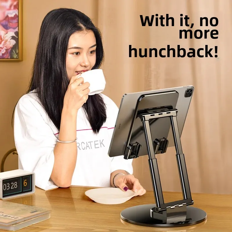 Adjustable Foldable Tablet Stand For Mobile Phone Laptop Rotatable Desktop Video Conference Call Online Class Streaming