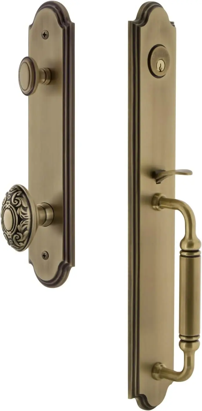 Grandeur Arcgvc_Eset_234_Cg Arc - Keyed Different - Solid Brass Full Plate Single Cylinder Keyed Entry Handleset With Grande