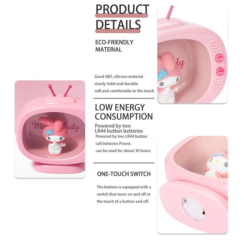 Мини-ТВ-серия MINISO Sanrio с рисунком в виде ночника, Hello Kitty, Мелодия для сна, аксессуары для сна, аниме-игрушки, прикроватные детские подарки