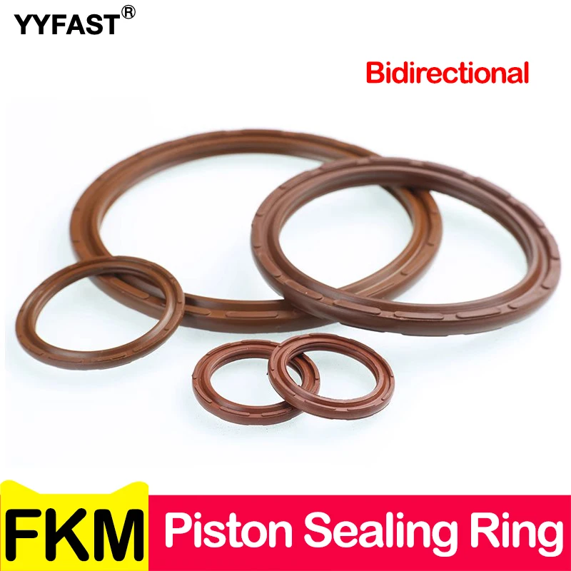 Viton,FKM SC Cylinder Seal, COP Type Bidirectional Piston Sealing Ring, Pneumatic, Air Seal, Cylinder Wear-Resistant Rubber Pad