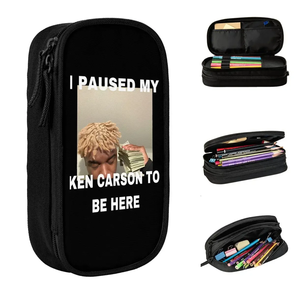 Ken Carson Rapper Pencil Cases Fun Muisc Pen Bag Student Big Capacity Office Cosmetic Pencil Box