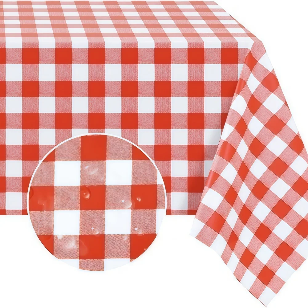1/3 Stück Plastik-Karottischdecke, Premium Dekorative Einweg-Karierte Tischdecken für Partys, Rechteckige Party-Tischabdeckung – Detail 3