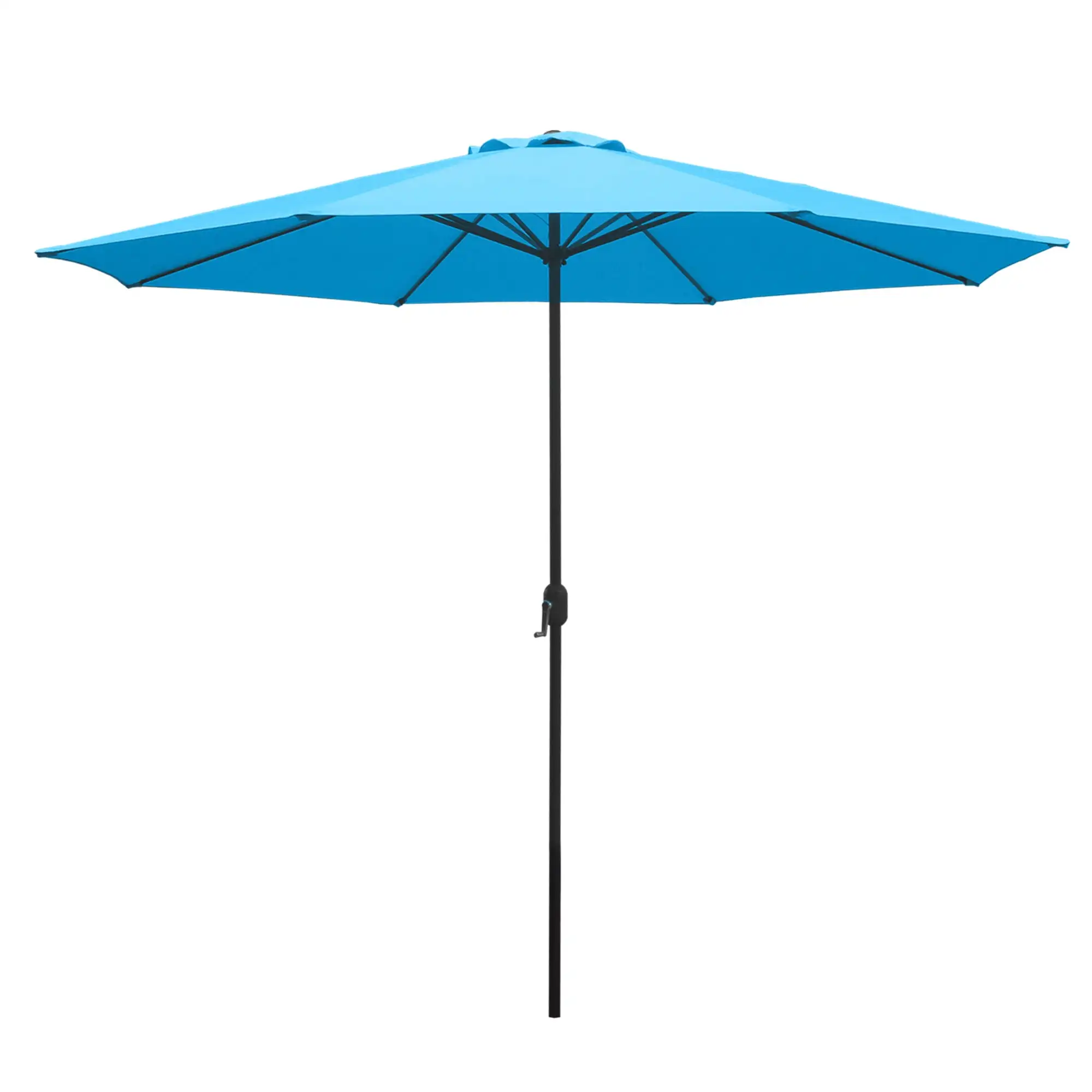 11FT Outdoor Patio Umbrella with Crank Handle, Market Umbrella with 8 Sturdy Umbrella Ribs