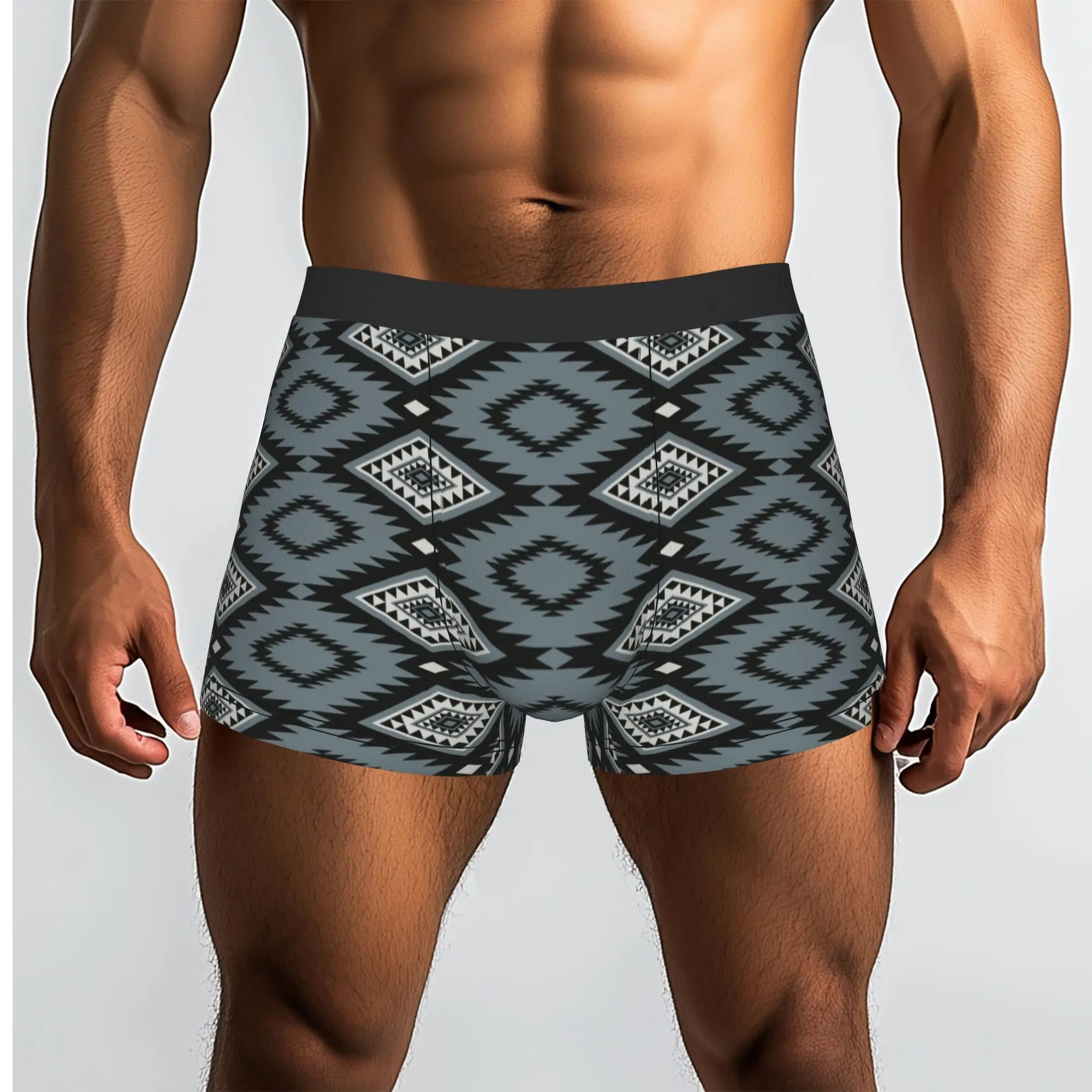 Customized Aztec Tribal Pattern Native American Indian Underwear Men Print  Boxer Briefs Shorts Panties Breathable Underpants
