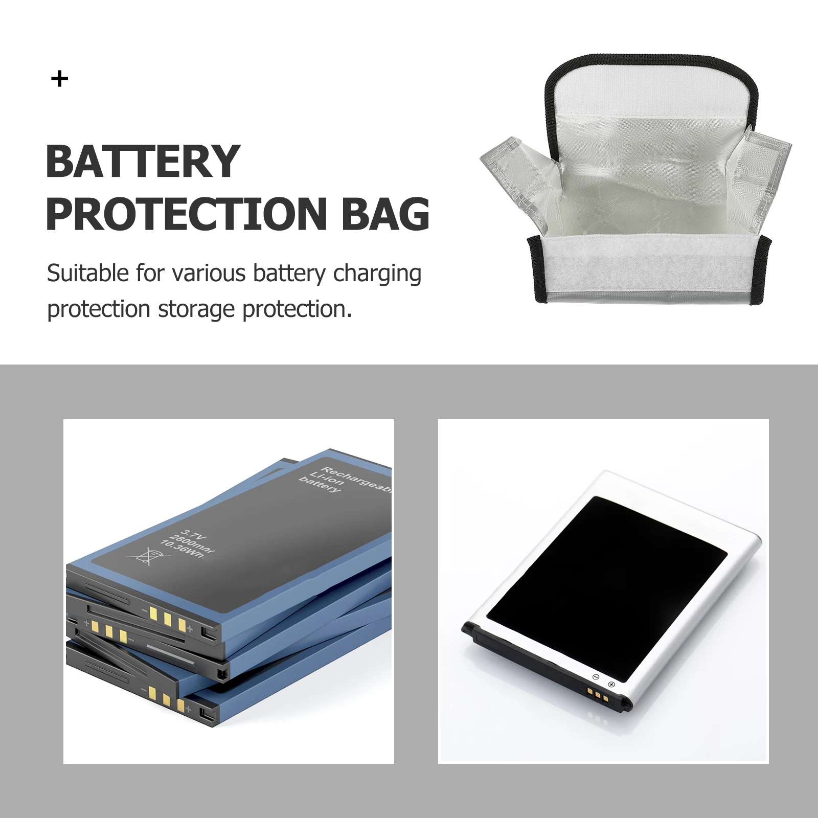 

1pc Storage Box Fireproof Explosion-Proof Bag For Li Protection Durable Safe Bag Environmental Protection Design