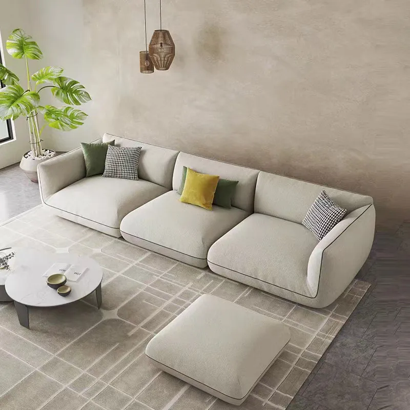 Fabric sofa, light luxury style small apartment living room wick velvet module combination