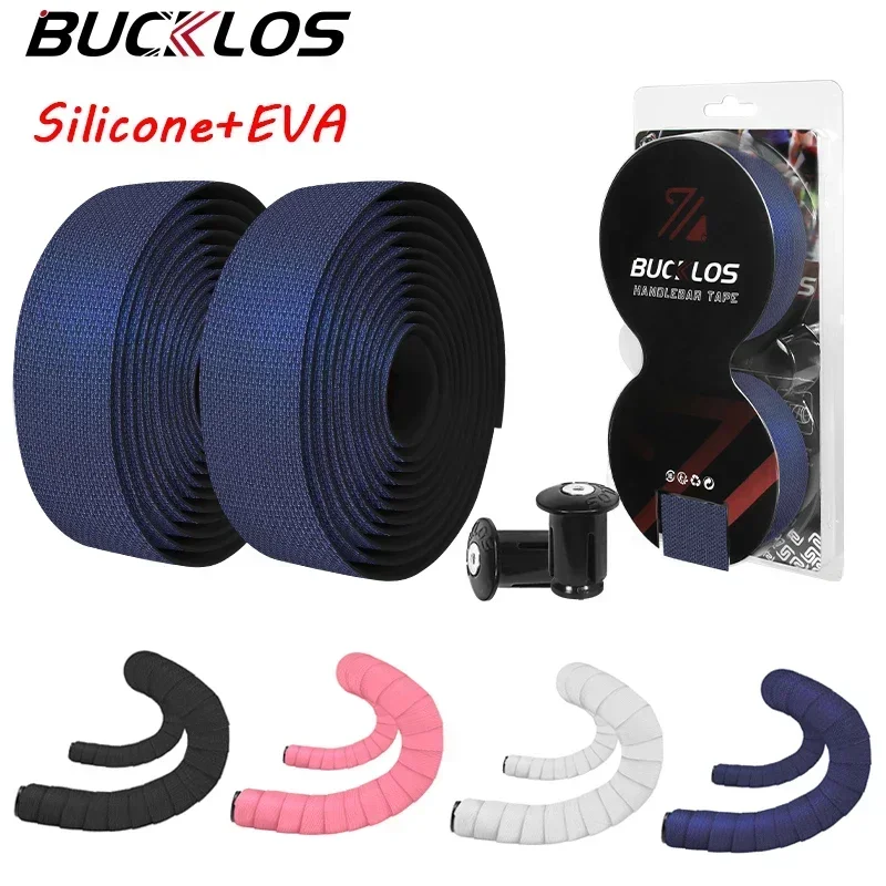 BUCKLOS Road Bike Handlebar Tape Silicone/PU Bar Tapes Anti-Slip Shock Handle Bar Cycling Tape Belts Bicycle Drop Bar Wrapper