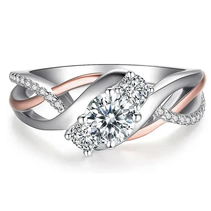 2026 Newly Designed Luxury Wedding Rings for Women Brilliant Crystal Cubic Zirconia Eternity Engagement Party Fashion Jewelry