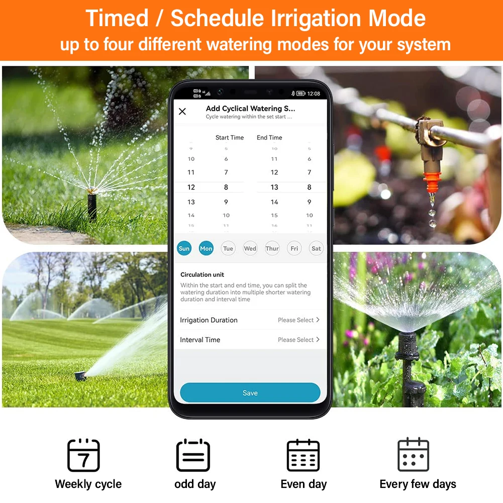 WiFi Smart Sprinkler Timer Programmable Garden Irrigation Timer Rain Delay/Child Lock/Manual/Automatic Irrigation System