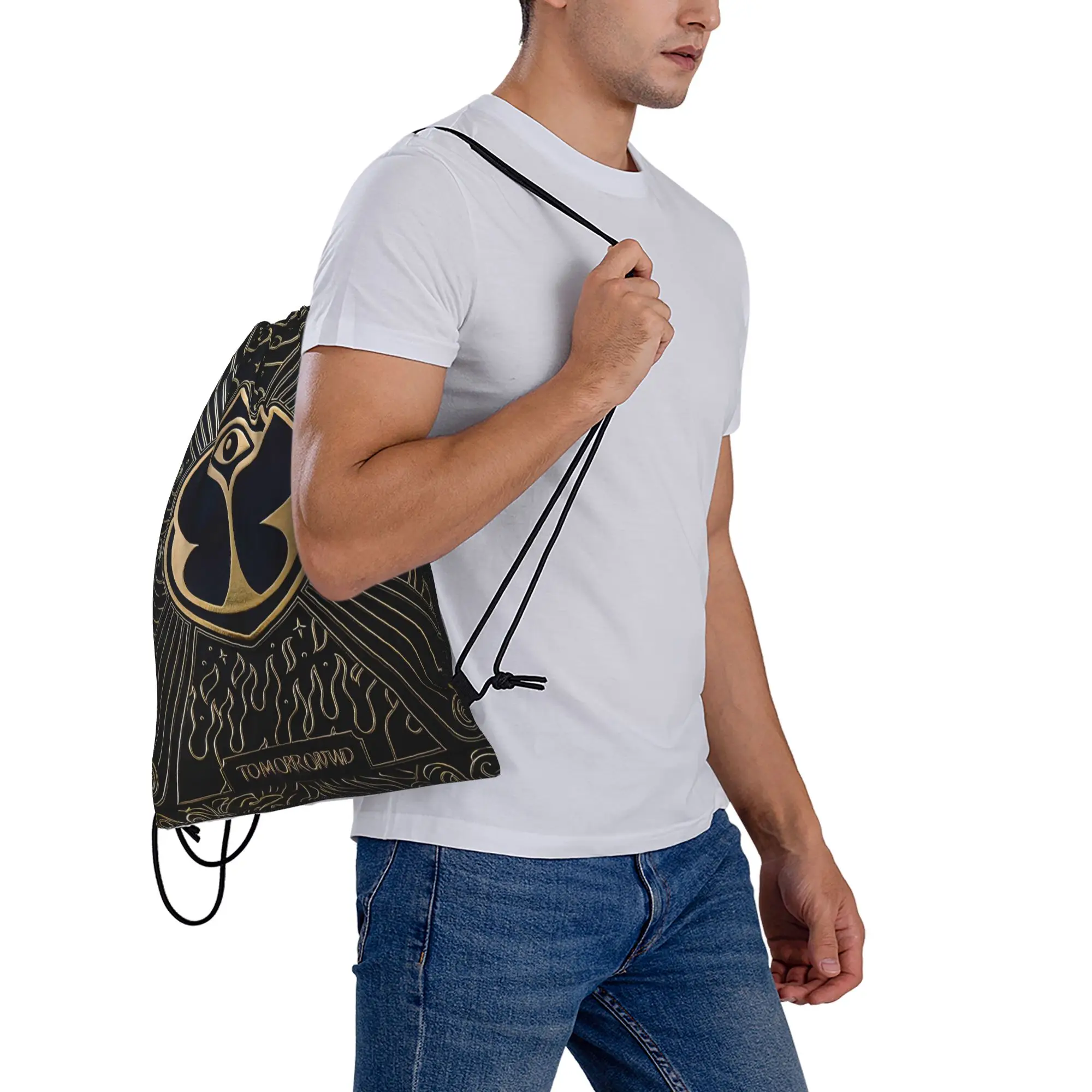 Tomorrowlands  Drawstring Backpack Sports Gym Sackpack Water Resistant  String Bags for Yoga view 6