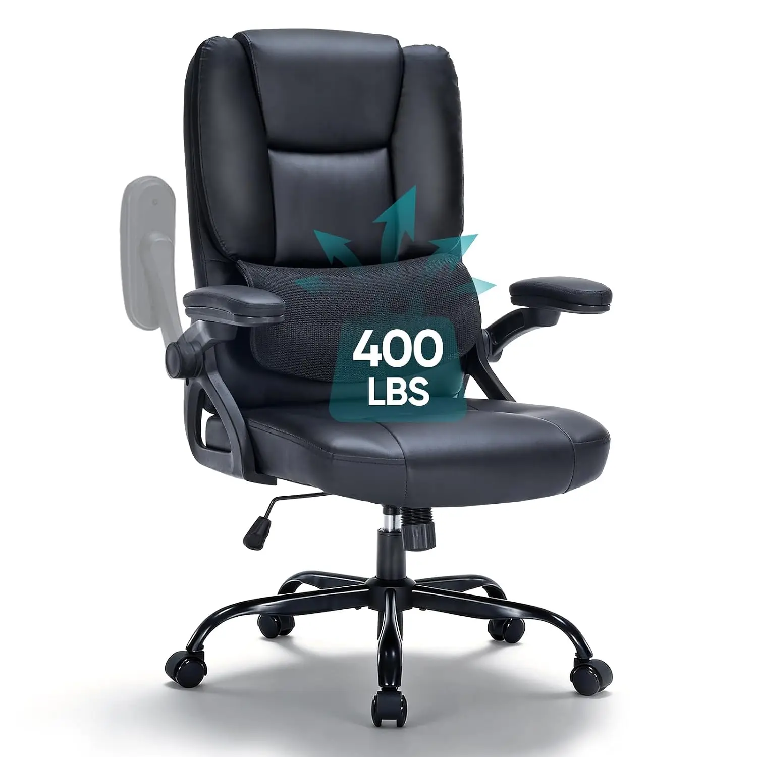400lbs Executive Office Chair wiht 3 Way Adjustable Armrest | High Back Computer Chair,Comfy Pu Leather Desk Chair, Customized