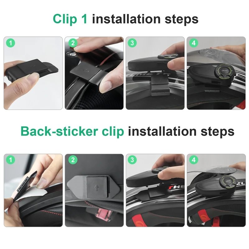 EJEAS Q8 Interfono Bluetooth per Moto con Connessione Mesh