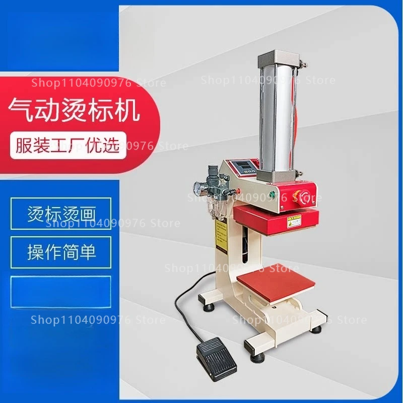 High Raised Pneumatic Single Station Heat Press Machine for T Shirt Rhinestone Fabric Labeling with Chip Transfer Function
