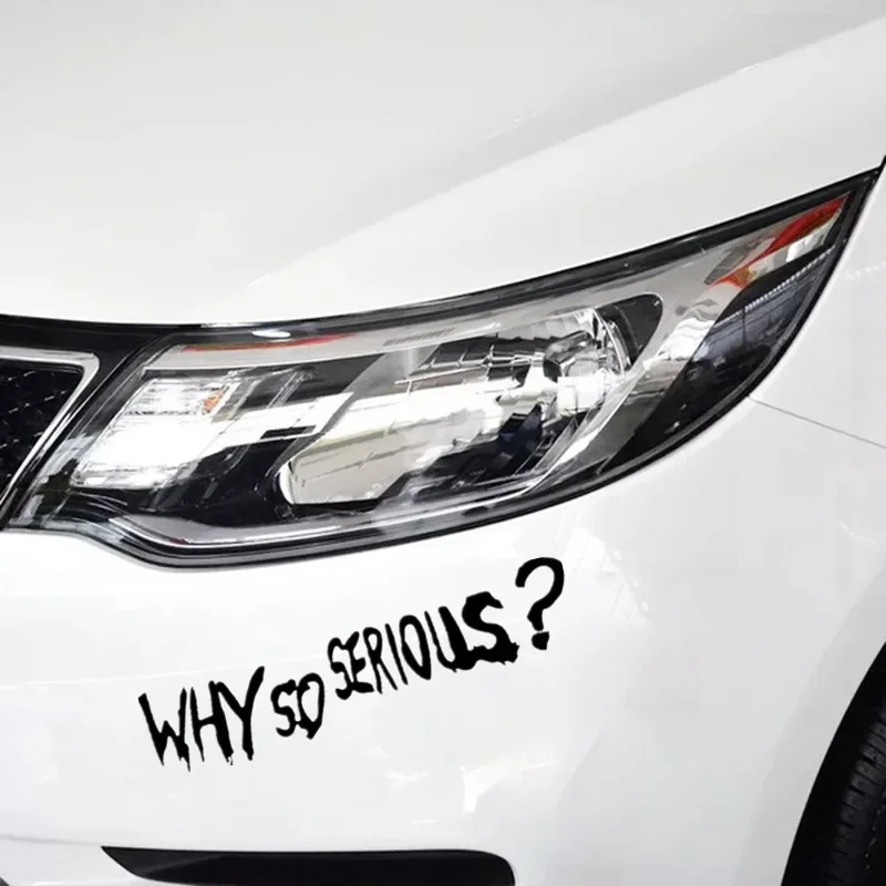 Car Stickers Movie Lines Joker Personality Creative Letters Decorative Lamp Eyebrows Vinyl Decals Why So Serious?