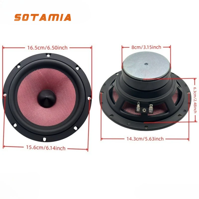 SOTAMIA 2 قطعة Audiophile 6.5 بوصة مضخم صوت 4 أوم 100 واط الألياف الزجاجية الأرجواني حوض المتكلم مكبر صوت بخاصية البلوتوث المحمولة #1