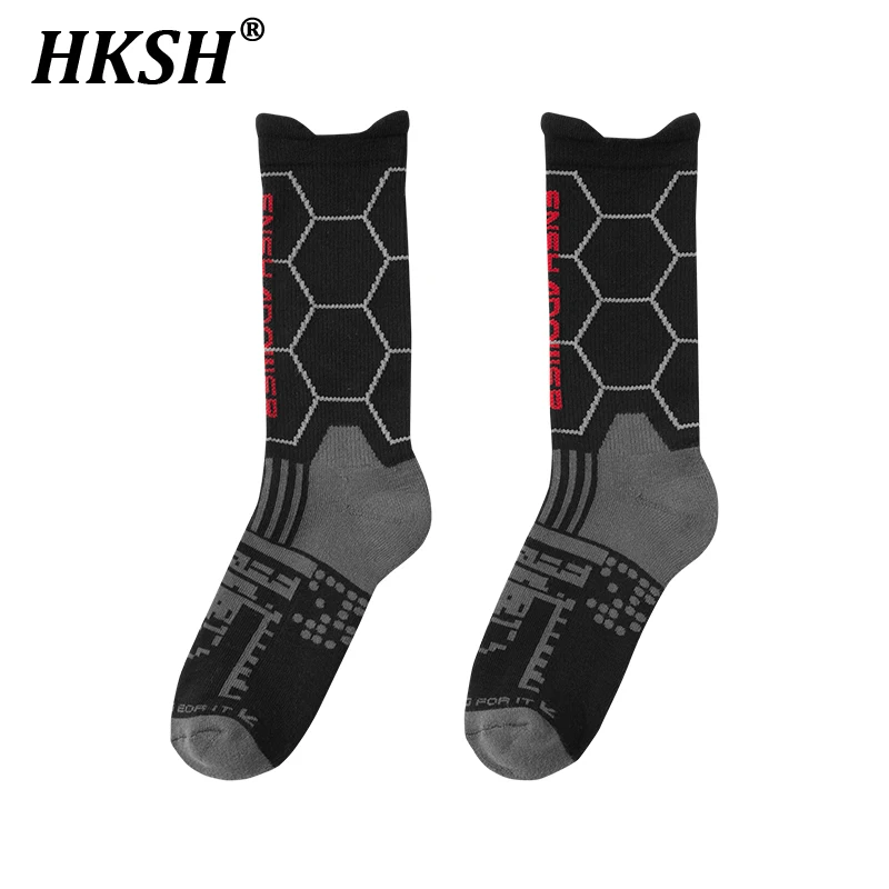 

HKSH Summer New Men's Tide Dark Functional Style Punk Honeycomb Particle Printed Long Socks Breathable Fashion Chic Women HK2127