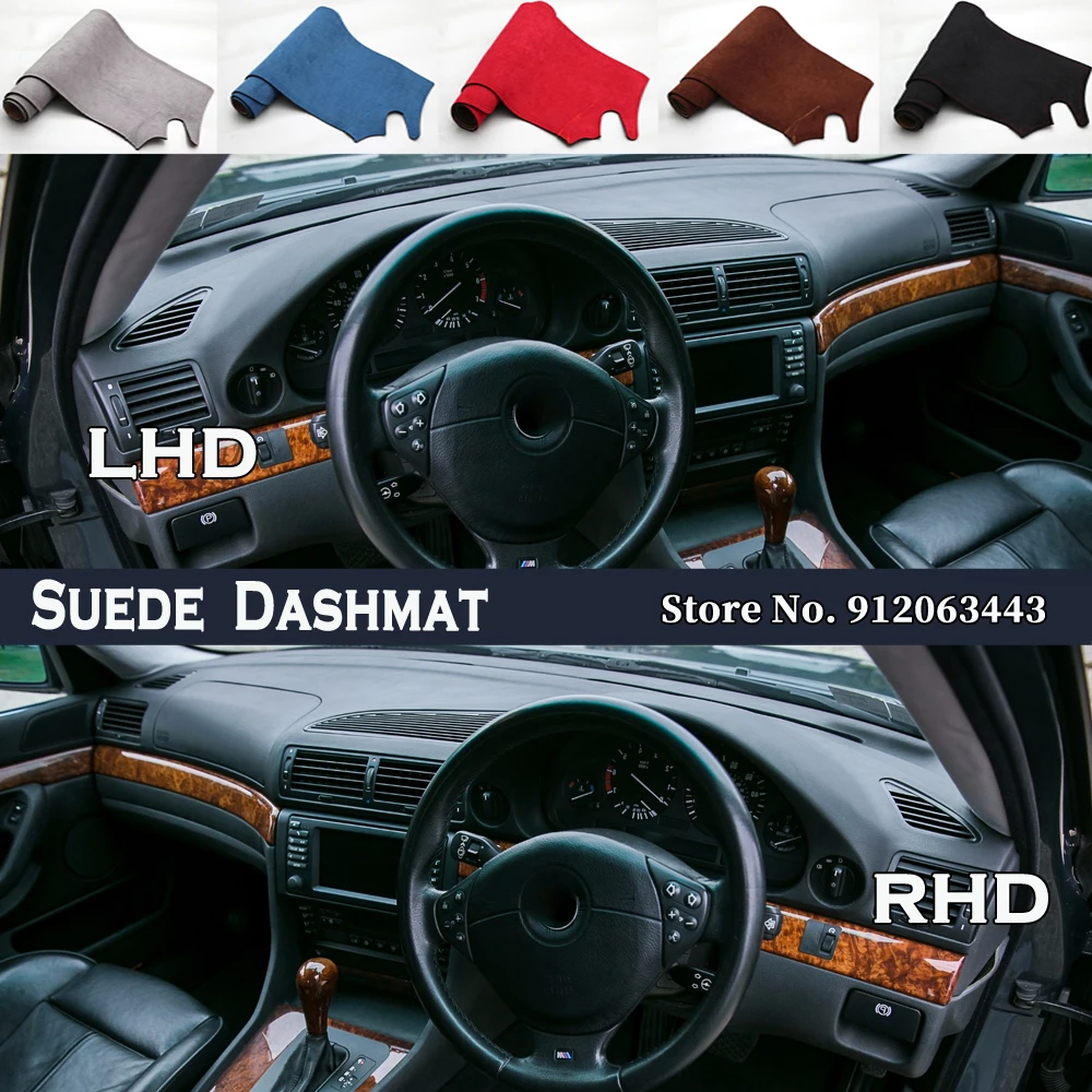 

Car Styling Suede Dash Mat Covers Dashmat Dashboard Protector Accessories For BMW 7 Series E38 750i 540 740 728 7er 1995 - 2001