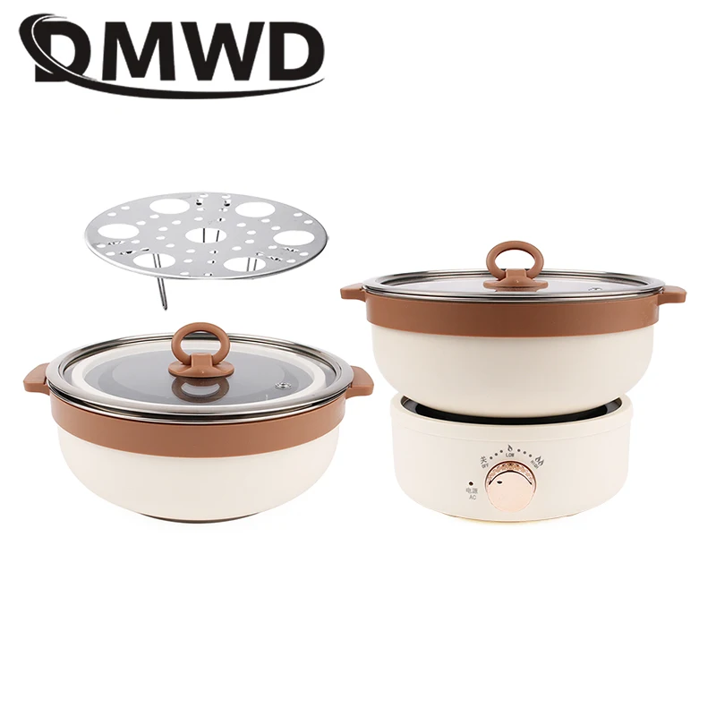 Electric Cooking Pot Foldable Hotpot Travel Portable Multicooker Dormitory Split Type Rice Cooker Frying Pan Food Steamer 2.5L
