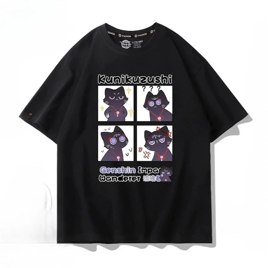 Genshin Impact Wanderer T Shirt Men Women Casual Short Sleeve Tee Shirt Unisex Fashion Aesthetic Trend Y2K T-shirt Streetwear