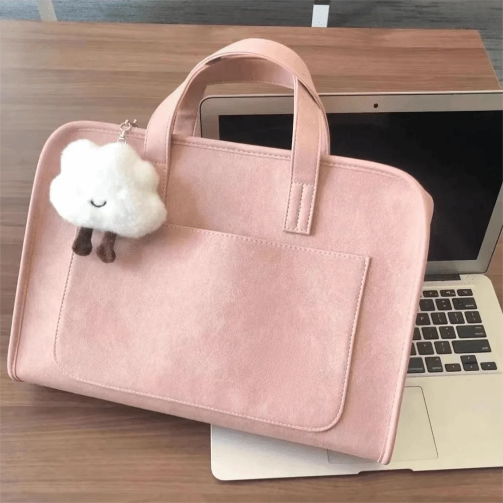 13-14/15-16Inch Laptop Notebook Case Felt Shockproof Notebook Pouch with Bear Pendant Briefcase Tablet Sleeve Bag Men/Women