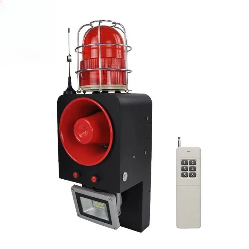 Tunnel emergency sound and light alarm, wireless remote control one-button linkage, voice speaker
