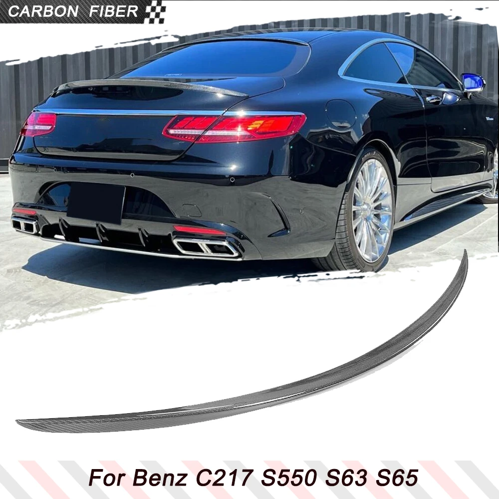 

Carbon Fiber/FRP Black Car Rear Trunk Racing Spoiler Boot Wing for Mercedes Benz S-Class C217 S550 S63 S65 Coupe Rear Trunk Lip