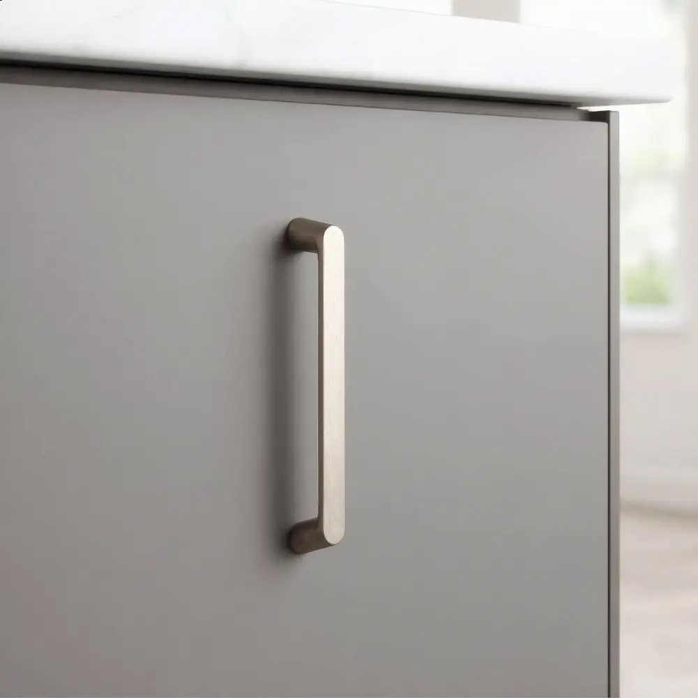Luxury Brushed Nickel Finish Cabinet Handles Aluminum Alloy Luxury Drawer Pulls Modern Style Cabinet Knobs For Kitchen Cupboard
