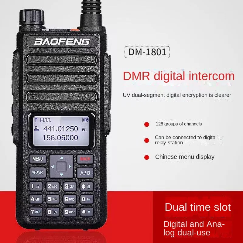 Baofeng-walkie-talkie de largo alcance, banda Dual DMR, Digital/analógico, TierⅠ tier II, ranura de tiempo Dual, actualización de Radio HAM bidireccional, DR-1801UV