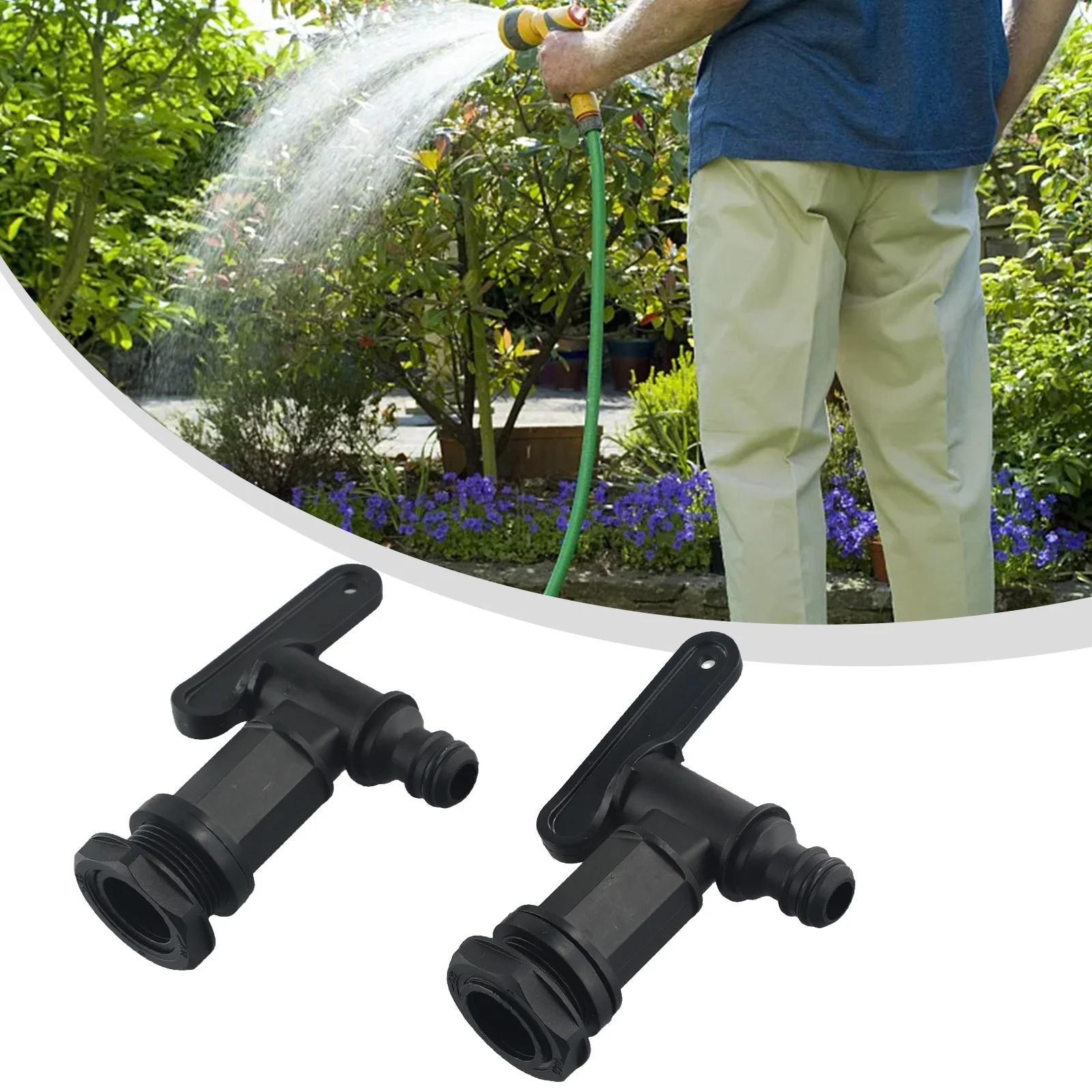 New Durable Water Butt Tap Plastic Faucets Extended Thread Garden IBC Outdoor Living Rain Barrels Water Storage