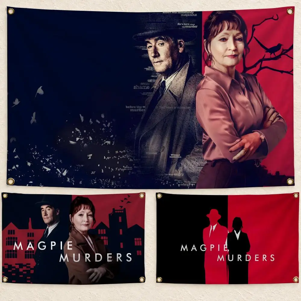 Sharp TV Show Magpie Murders Flags Wall Hanging Flag Banner Living Room Bedroom Home Decor HD Fabric Aesthetic