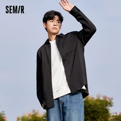 Semir Long Sleeve Shirt Men 2023 Winter New Daily Simple and Stylish Heat Retaining Warm Shirt