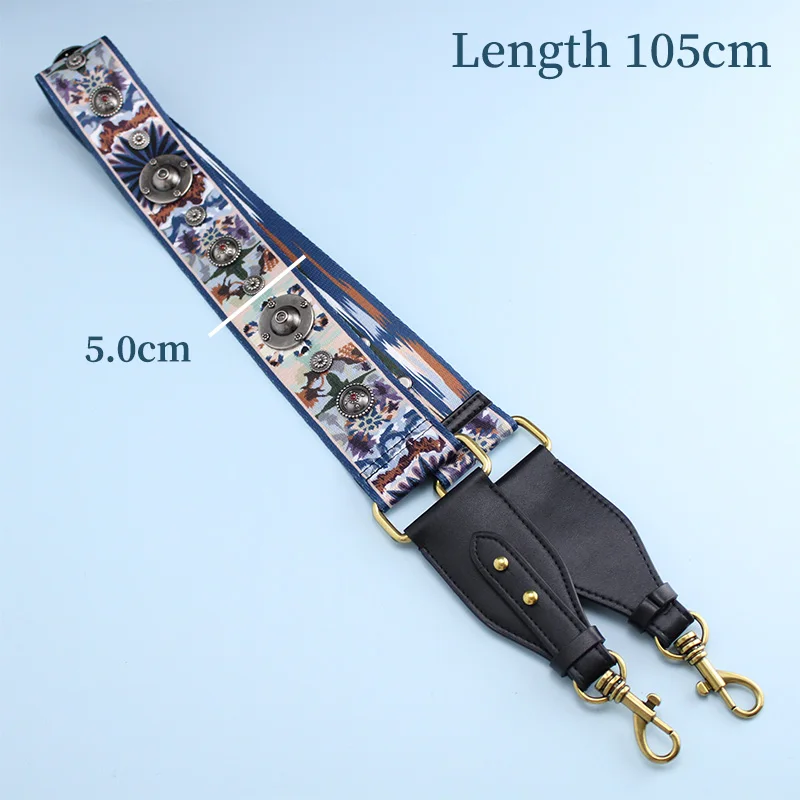 TINBERON Canvas Shoulder Strap Vintage Rivet Luxury Brand Wide Bag Strap Bag Part Accessories Apply To Saddle Bag Shoulder Strap