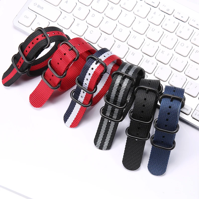 

Premium Military Nylon Watch Band 18mm 20mm 22mm 24mm Heavy duty Buckle Strap Washable Woven Watch Accessories Cloth Bracelet