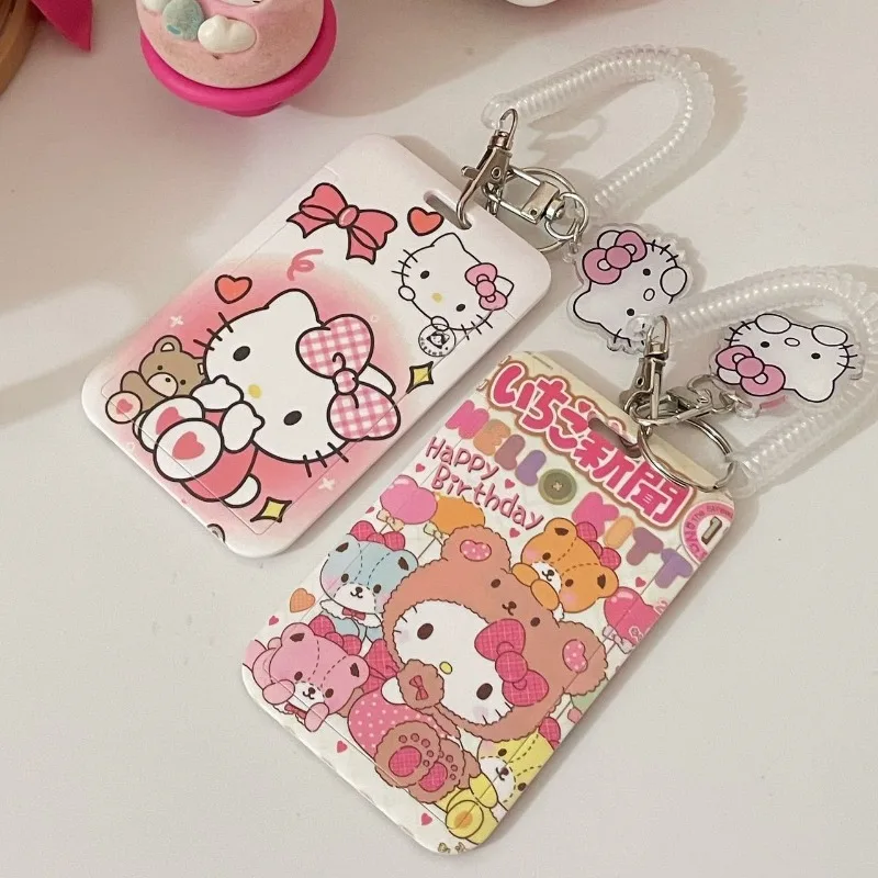 

HelloKitt Cute Sanrio Kt Cat Campus Student Meal Card Holder Bus Subway Elevator Access Control Card ID Card Protective Case