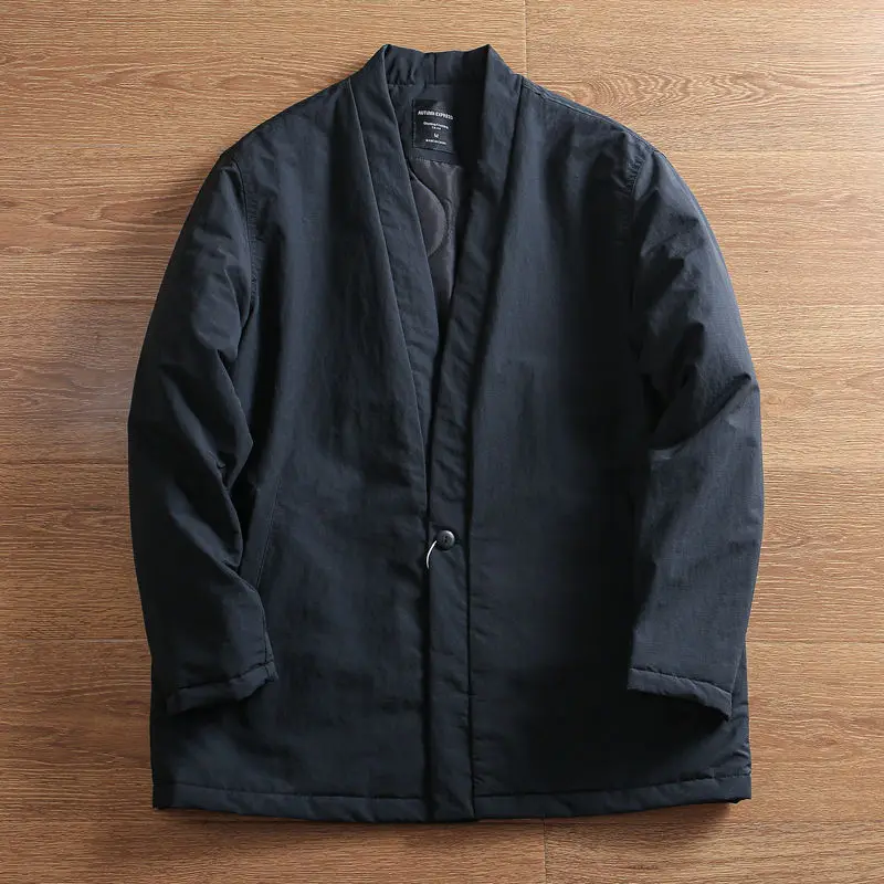 

Retro Chinese Sle Open Cardigan Design Loose Casual Men's Cotton Jaet Trendy Outerwear Warmth Youth ular Autumn Spring